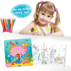 TROTSCH - Meerjungfrau Sticker Malbuch Kunst und Handwerk - Deutsche Ausgabe