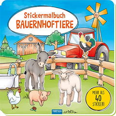 TROTSCH - Stickermalbuch Bauernhoftiere Kunst und Handwerk - Deutsche Ausgabe