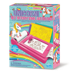 4M - KidzMaker Unicorn Rub Art Studio - Arts & Crafts