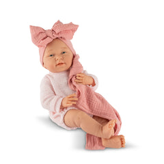 ASI Dolls - Matti 40cm Pink Strickanzug Edition - Premium Spanisches Vinyl Baby Puppe - 3+ Jahre - Puppen, Spielsets & Spielzeugfiguren