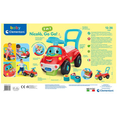 Baby Clementoni - Nicolo Go Go 3 In 1 Riding Toys - Italian Edition
