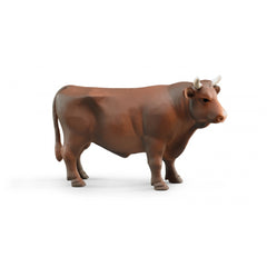 Bruder Brown Bull Figure, realistic brown model with detailed features, made of durable ABS plastic.