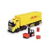 Dickie - Spielfahrzeuge - Volvo FH16 DHL Lkw mit Gabelstapler - 3 Jahre - Lernspielzeug