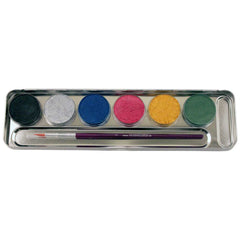 EULENSPIEGEL - 6 Perlmuttfarben Metallpalette mit Pinsel - Professionelles Make-up