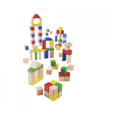 Eichhorn - Baby Wooden Coloured Blocks 75 Pcs - Sorting & Stacking Toys