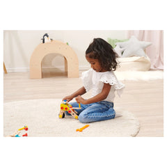 Eichhorn Construct - Mini Motorcycle Construction Set for Kids Ages 3 Years+ - 47-Piece FSC-Certified Wooden Engineering Toy with Real Rolling Wheels and Interlocking Fasteners