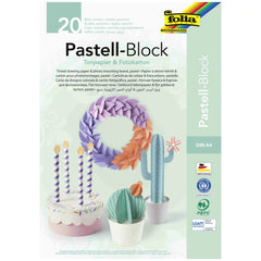 Folia - Pastelblock A4 Format 10X130 Gr und 10X300 Gr Stücke mehrfarbige Blätter - Basteln & Kunst