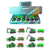 Ginmar - Construction Vehicle Playset With Trailers And Accessories - Friction-Powered