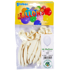 Globo - Weiße Ballons 28 cm - Packung mit 10