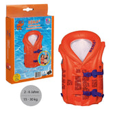 Happy People - Bema Aufblasbare Schwimmweste Für 2-6 Jahre 15-30Kg Orange/Blau 30X42Cm