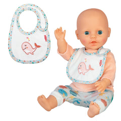 Heless - Puppen - Wal Bobby Puppe Lätzchen - Weicher Velours - 18M+ - Einfache Befestigung