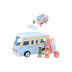 Johntoy - Wooden Retro Beach Van - Baby Activity Toys