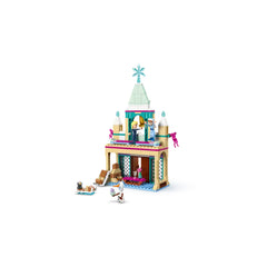 LEGO® Disney Frozen Arendelle Castle set featuring mini-doll figures of Elsa and Anna, with Olaf the snowman, detailed architecture, and playful accessories.