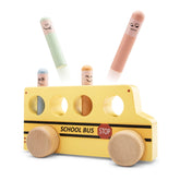 New Classic Toys - Baby- und Kleinkindspielzeug - Holz-Pop-Up-Schulbus - 24M+ - STEM-Lernen