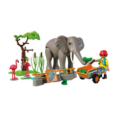 PLAYMOBIL - Elefant mit Tierpfleger - Animals & Friends - +4 - Spielsets - 72068 - 80772068