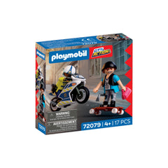 PLAYMOBIL - Motorradverfolgung - City Action - +4 - Spielsets - 72079 - 80772079