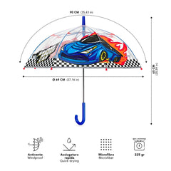 Perletti - Regenschirme - Rennwagen-Regenschirm - Winddicht - 3–6 Jahre