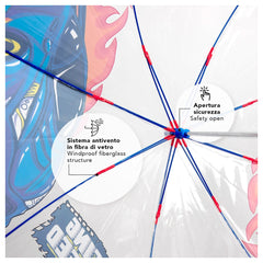 Perletti - Regenschirme - Rennwagen-Regenschirm - Winddicht - 3–6 Jahre
