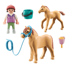 Playmobil Pferde des Wasserfalls Kind mit Pony und Fohlen - 71498
