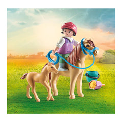 Playmobil Pferde des Wasserfalls Kind mit Pony und Fohlen - 71498