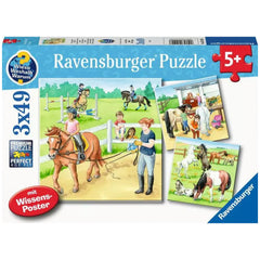 Ravensburger - A Day At The Riding Stables - 3x49 Pieces - Puzzles