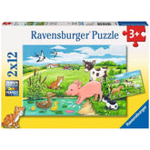 Ravensburger - Tierische Kinder auf dem Land - 2x12 Teile - Puzzles