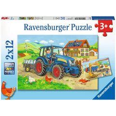 Ravensburger - Construction Site And Farm - 2x12 Pieces - Puzzles