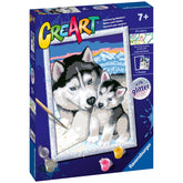 Ravensburger - Creart Süße Huskies - Malen nach Zahlen - Kunst & Handwerk