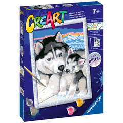 Ravensburger - Creart Cute Huskies - Painting By Numbers - Arts & Crafts