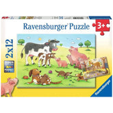 Ravensburger - Glückliche Tierfamilien - 2x12 Teile - Puzzles