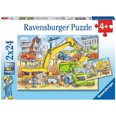 Ravensburger - Viel zu tun auf der Baustelle - 2x24 Teile - Puzzles