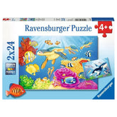 Ravensburger - Puzzles - Kunterbunte Unterwasserwelt - 2x24 Pieces - 4+ Years - Educational Play