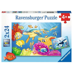 Ravensburger - Puzzles - Kunterbunte Unterwasserwelt - 2x24 Pieces - 4+ Years - Educational Play