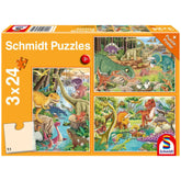 SCHMIDT SPIELE - Dinosaur Fun 3x24 Pcs Children’s puzzles - Puzzles