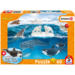 Schmidt Spiele - Schleich In The Artic 60 Pcs and 1 Figure - Puzzles