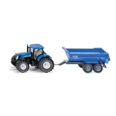 Siku - Spielfahrzeuge - New Holland T7070 Traktor mit Kippanhänger - 3 Jahre - Robustes Metall