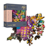 Trefl - 1000 Piece Puzzle - Woodcraft Colorful Cat - Puzzles Age +12 - TRF20148
