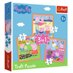 Trefl - 3 Puzzles in 1 - Peppa Pig - Puzzles Age +3 - TRF34852