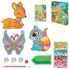 ARTISTA Glitter Window Picture set featuring various animal-themed craft kits and colorful accessories.