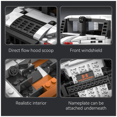 CaDA Humvee C-Series car construction set in glossy white plastic with orange accents, featuring a detailed interior and hood