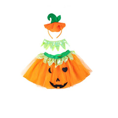 Carnival Toys - Little Pumpkin Dress Up Set For Girls With Skirt Headband And Collar - Pretend Professions And Role Playing