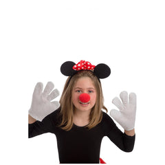 Carnival Toys - Minnie Maus Verkleidungset mit Haarband, Handschuhen und Nase für lustiges Rollenspiel - Rollenspiele und Berufsspiele