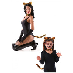 Carnival Toys - Tiger-Verkleidungsset mit Haarreif, Ohren und Schwanz für lustiges Verkleiden - Rollenspiele und Berufsspiele