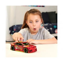 Dickie Beat Breaker Streets play vehicle with lights and sounds, featuring a girl with blonde hair and colorful bedding backg