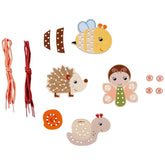 Eichhorn String Game features colorful felt animal crafts, including a bee, ladybug, caterpillar, and snail for baby activity