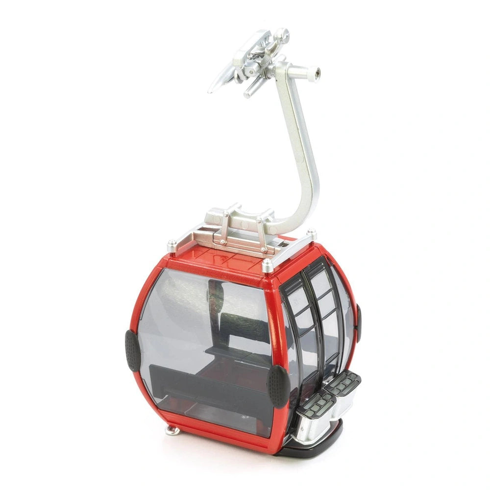 Jagerndorfer Gondel Omega IV 8 model in red plastic with silver frame, black seat, and clear window, displayed front view.