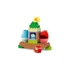 Colorful LEGO® DUPLO® Balancing & Stacking Tree set featuring a tree house, owl figures, and stacking elements in blue, red, and green.