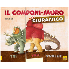 MACRO JUNIOR Jurassic Dino Combinator retail packaging features bold text in red and brown on a light beige background.