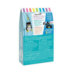 MAKE IT REAL LINXO Character arts and crafts packaging with glossy blue background, transparent window, and various printed l