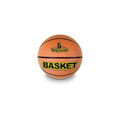 Mondo basketball, size 5, orange with black stripe and yellow lettering, features "5 TRAINING" and "Official Size & Weight."